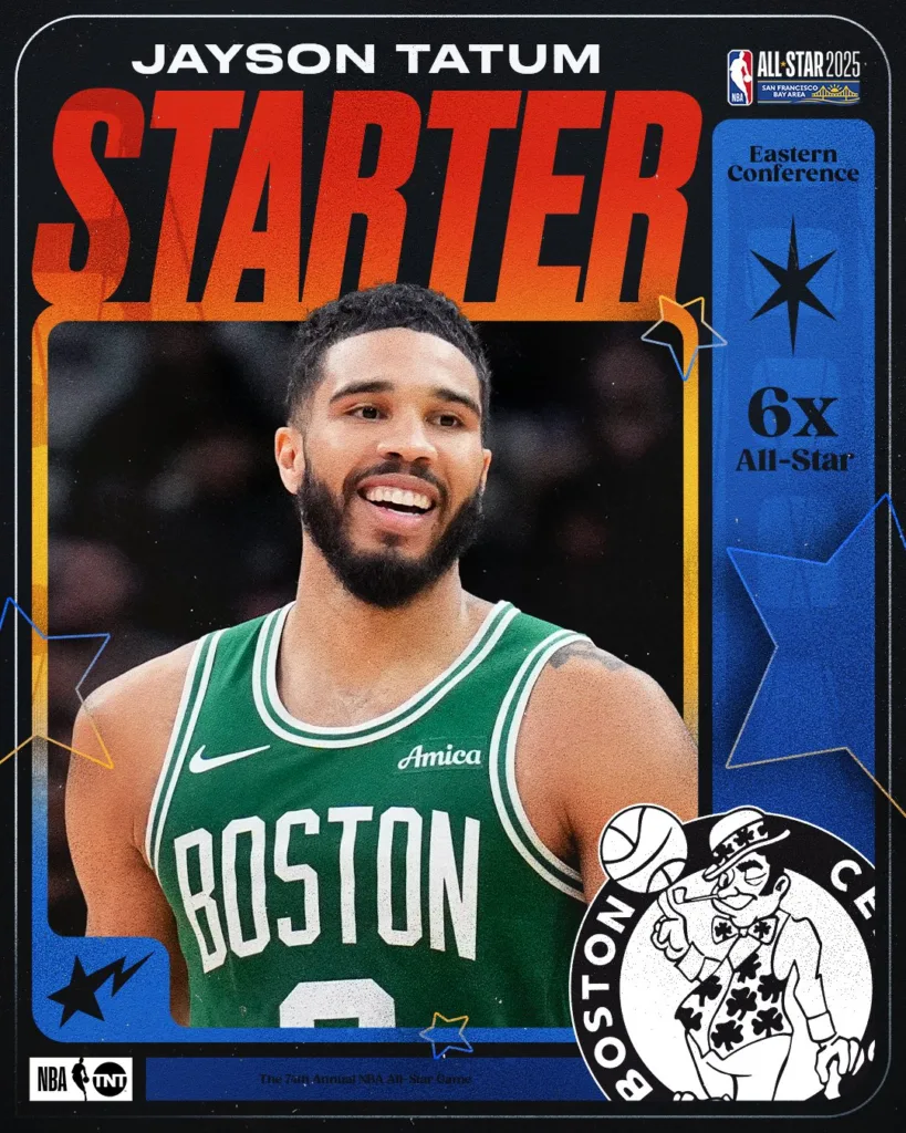 熱騰騰!2025全明星賽名單大曝光,球迷期待已久的對決即將來臨 8 Jayson Tatum