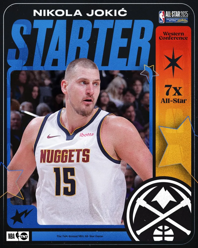 熱騰騰!2025全明星賽名單大曝光,球迷期待已久的對決即將來臨 11 Nikola Jokić
