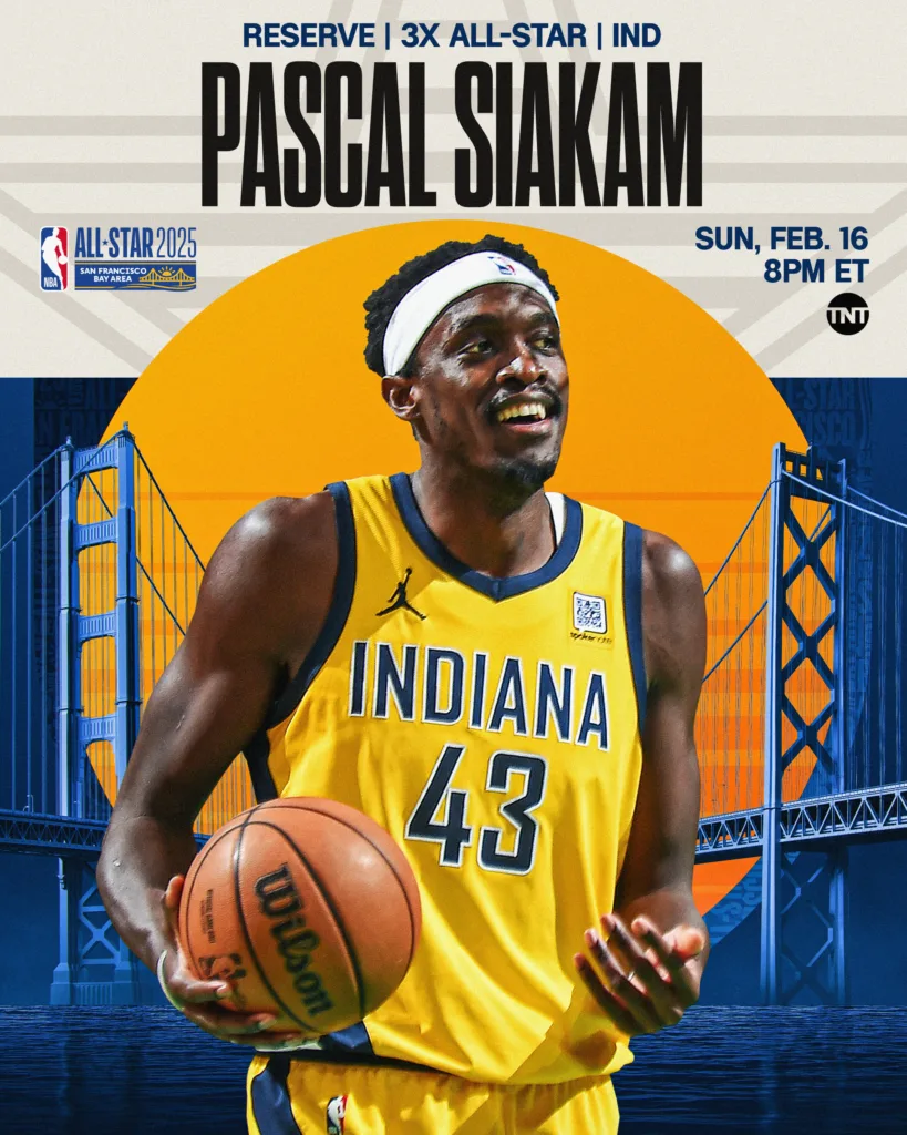 2025 NBA明星賽預備球員名單出爐:東西區明星之爭即將開打 14 Pascal Siakam