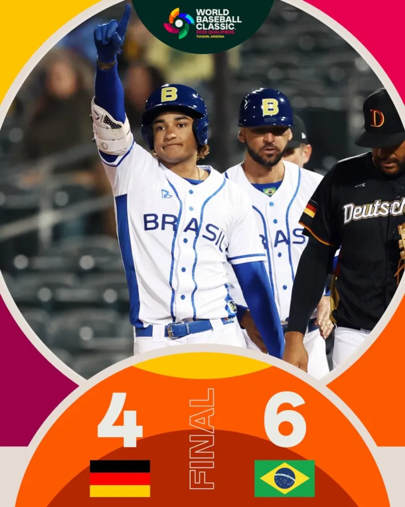 巴西隊擊退德國隊再闖WBC經典賽正賽20強隊伍全數出爐 2 巴西隊 6:4 擊退德國隊