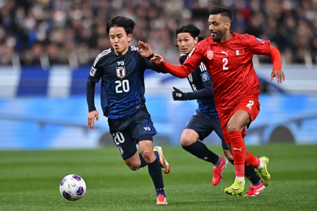 日本確定參賽!2026世界盃亞洲區外圍賽晉級戰況2025年3月最新結果一次看! 4 2025年3月20日,日本隊vs巴林隊,久保建英選手以1個進球和1次助攻幫助日本隊奪得勝利!